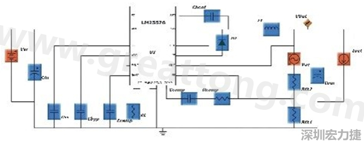 參考圖1的電流通路：把FET在導(dǎo)通狀態(tài)下流經(jīng)的通路標記為紅色；把FET在關(guān)斷狀態(tài)下的迴路標記為綠色。