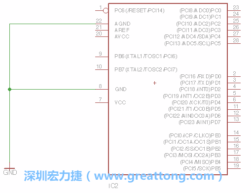 排針的用途是連接微控制器的輸出和輸入，它提供了一個(gè)平臺(tái)給焊線和針腳。