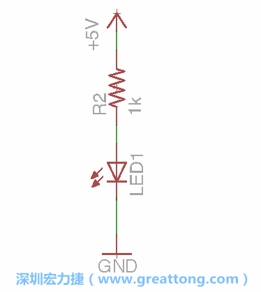 如圖所示放置一個(gè)開關(guān)（switch）、10K電阻器（10k resistor）和0.1μF的電容（0.1μF capacitor），并把開關(guān)的一端連到接地端上。