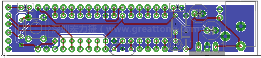 以上就是布線的所有步驟了。接下來就只剩下絲印（silk-screen）、建立Gerber檔跟drill檔和送去印刷電路板廠制作的步驟。
