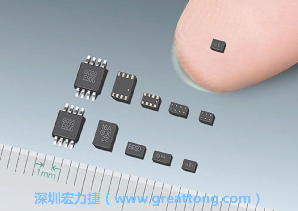 常規(guī)IC與WLP制作的封裝設(shè)計元件，尺寸有極大的差異，WLP僅需晶粒尺寸就有相同的電氣特性。
